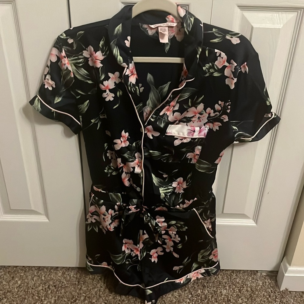 Victoria’s Secret Satin Floral Romper PJs